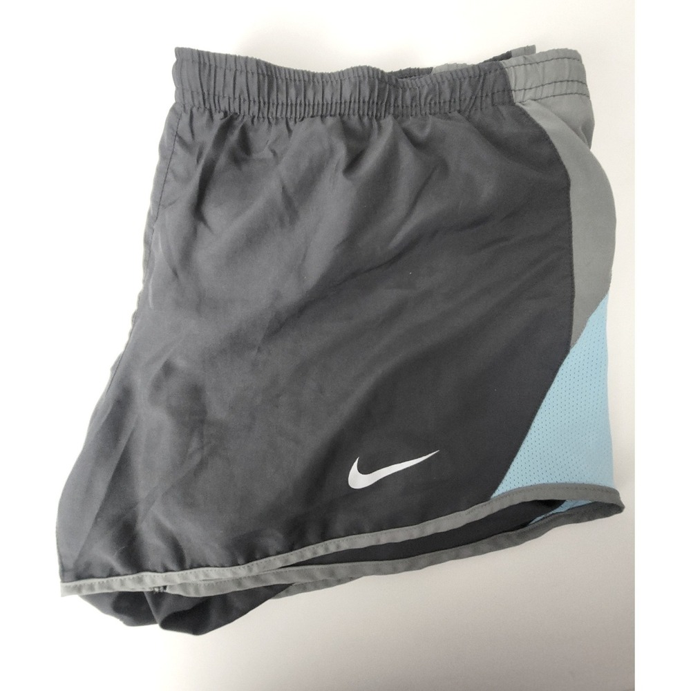 Nike Dri-FIT Womens Running Shorts Gray Blue Size Medium Athletic Gym Training